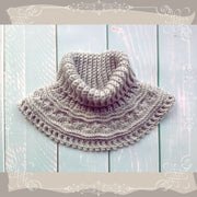 Grey Sea Waves Crochet Neck Warmer Pattern