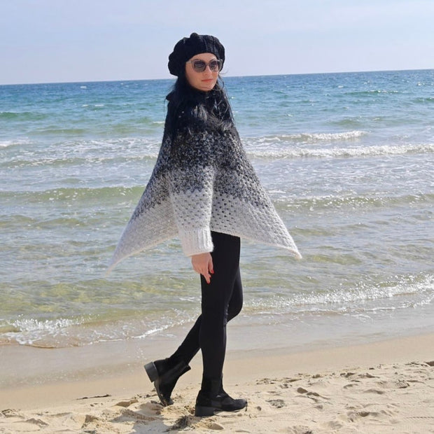 Easy Crochet Poncho with Sleeves